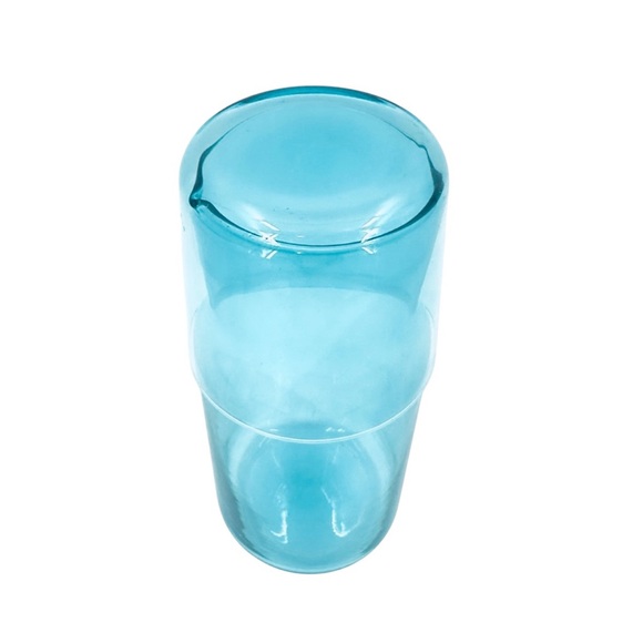 2 Jonathan Adler BIBA Tumble Up Water Bedside Carafe Set Blue Glass FabFitFun - Picture 10 of 13